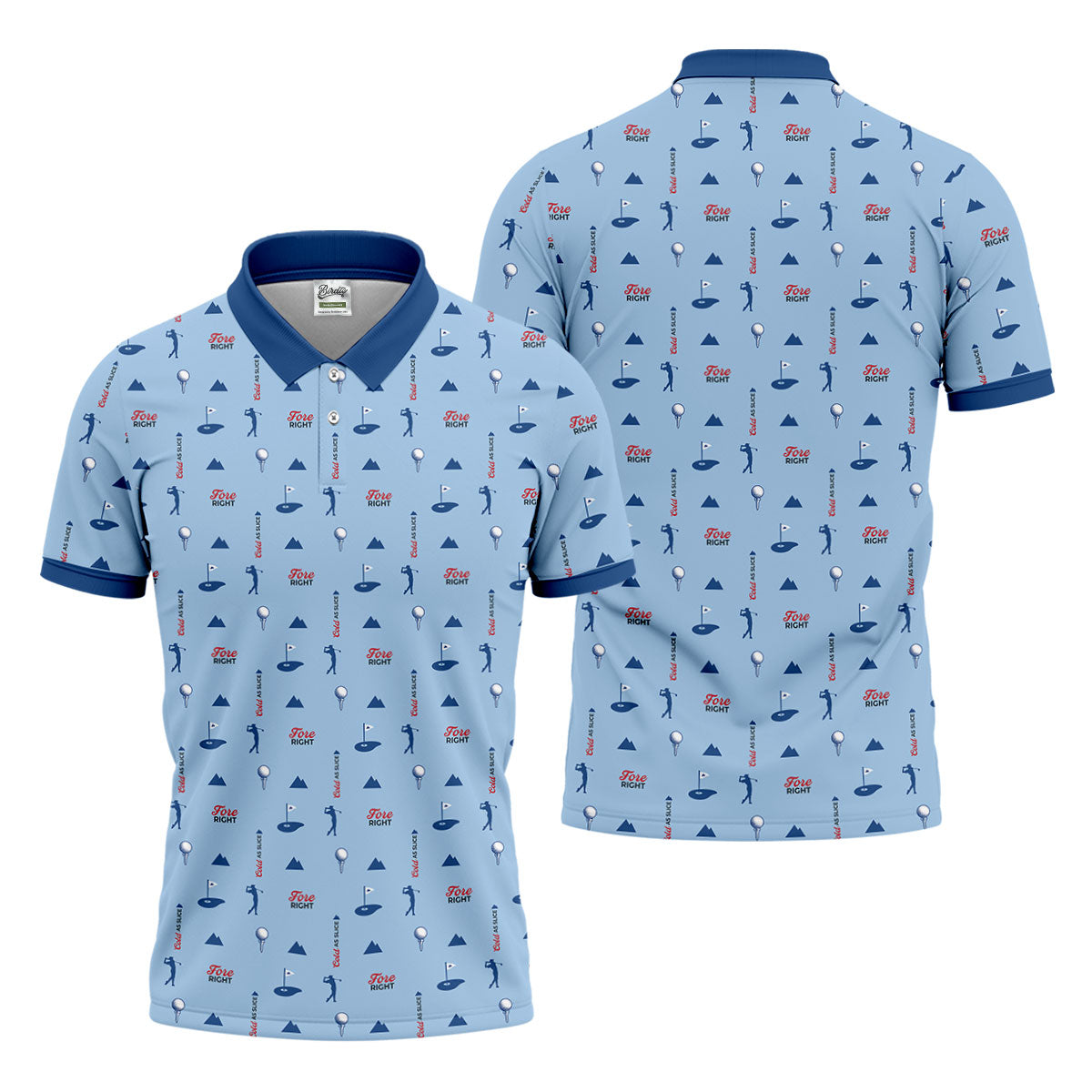 Fore Right Cold As Slice Golf And Beer Golf Shirts For Men, Polo Shirt Men, Golfing Apparel