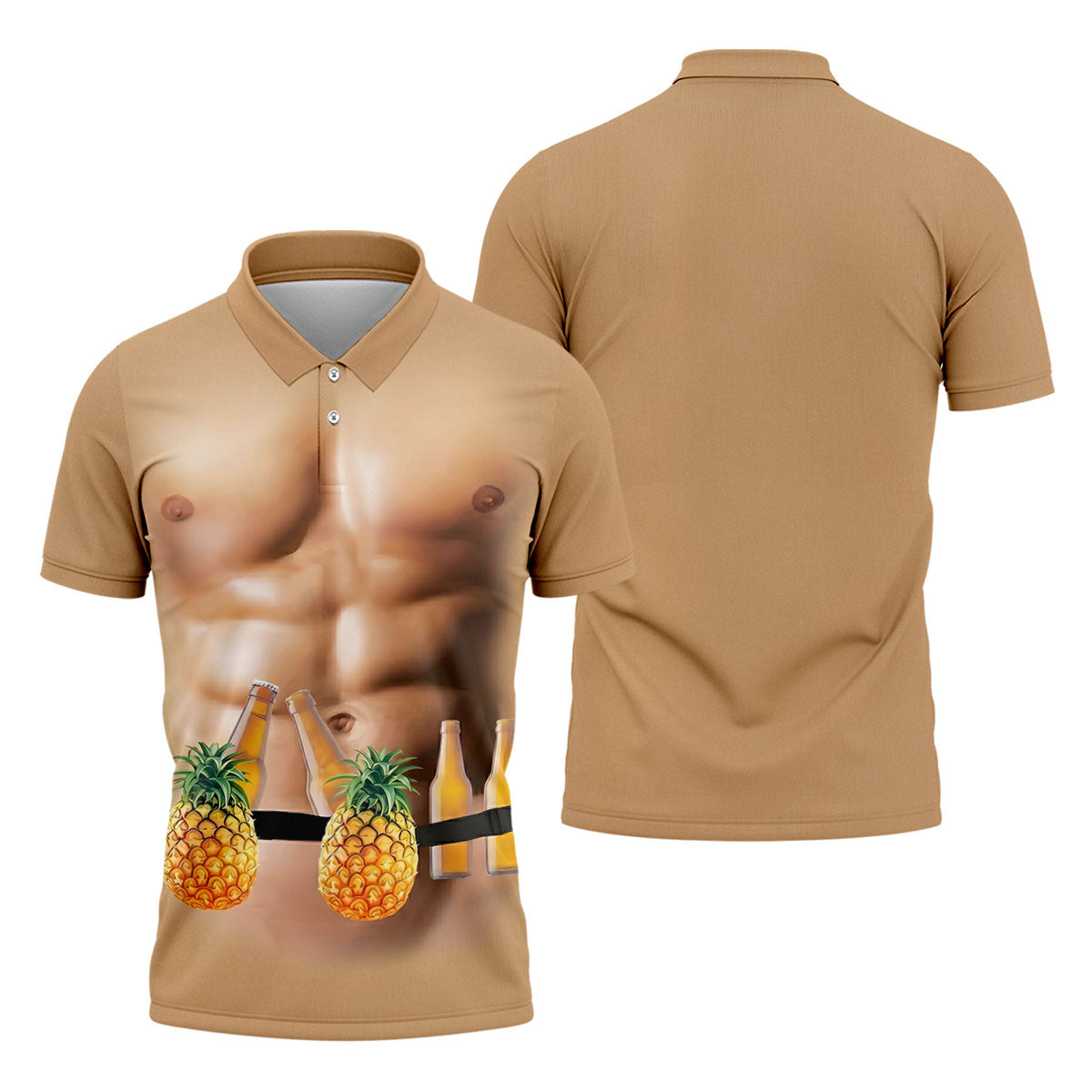 Funny Muscle Man Pineapple Beer Hawaiian Golf Shirt, Polo Shirtor Men, Golfing Apparel