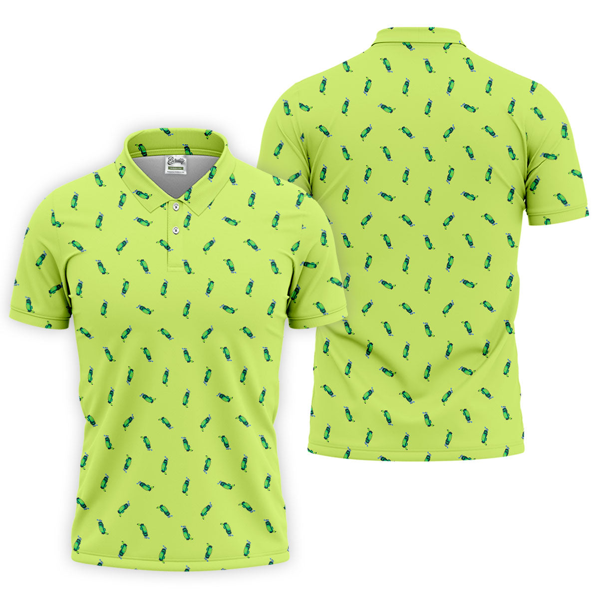 The Best Dad By Par Doodle Pattern Father's Day Golf Shirt, Golf Gift For Dad
