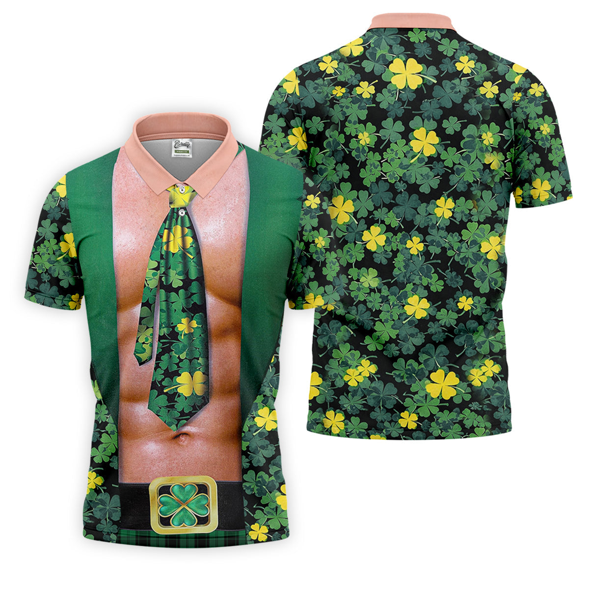 Funny St Patrick's Day Shamrock Golf Shirt, Golf Tops For Men, Polo ShirtFor Men, Golf Shirts For Men