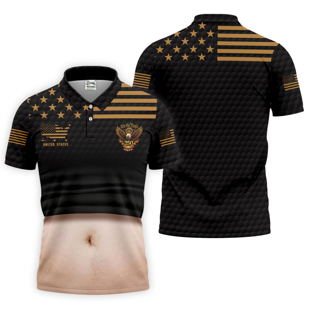 We The People 250 Years Of Free Men's Funny Golf Polo Shirtf July Fun Golf Shirts For Men
