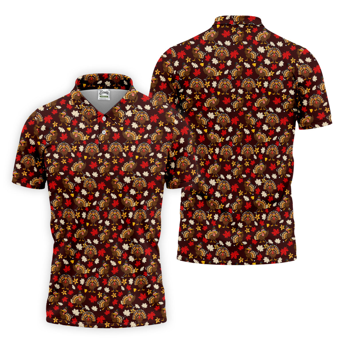 Funny Thanksgiving Turkey Golf Pose Golf Tops For Men, Polo Shirtor Men, Golf Gift For Men
