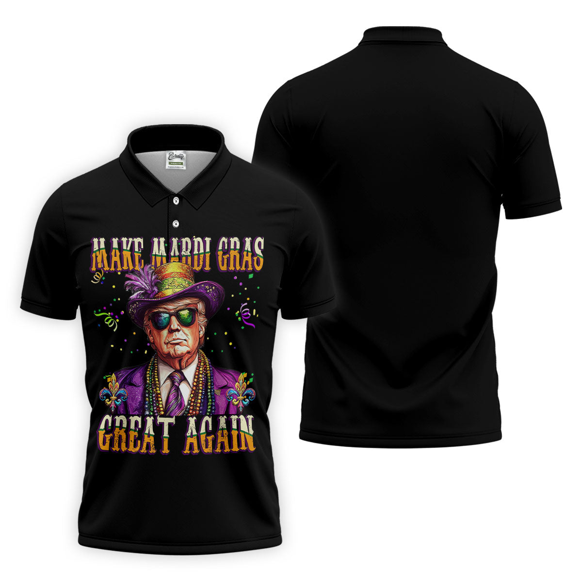 Make Mardi Gras Great Again Men's Funny Golf Shirts, Golf Shirts For Men, Polo ShirtFor Men