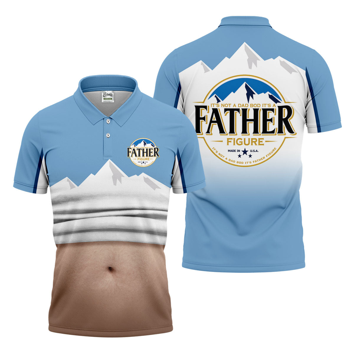 It's Not A Dad Bod It's A Father Figure Men's Funny Golf Polo Shirther's Day Golf Shirt, Golf Gift For Dad