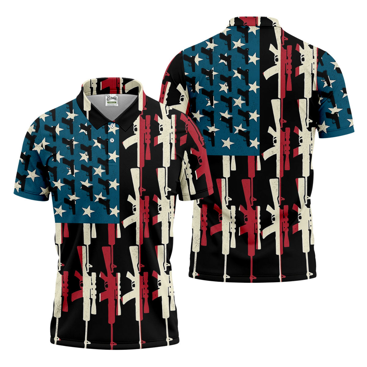 American Flag Pattern Army Theme Patriotic Golf Shirt, 250th Anniversary Golf Shirts For Men, Polo Shirt Men