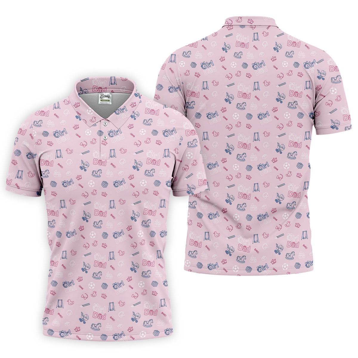 Girl Dad Father's Day Golf Shirt, Cute Golf Outfit, Polo Shirt Men, Golf Gift For Dad