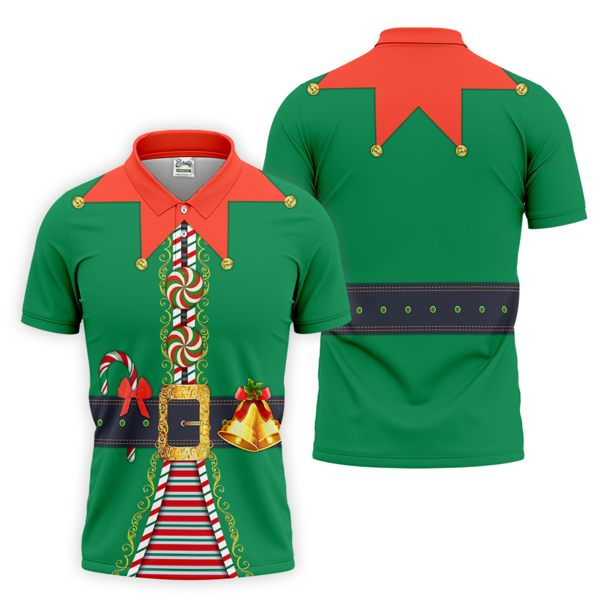 Funny Christmas Elf Golf Tops For Men, Christmas Golf Shirt, Polo ShirtFor Men, Christmas Golf Shirt