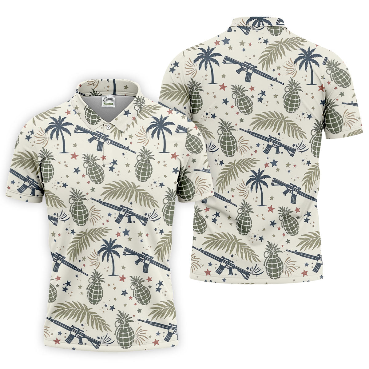 Pineapple Grenade 250 Years Tropical Theme Retro Golf Shirt, Patriotic 4th Of July Polo Shirtor Men