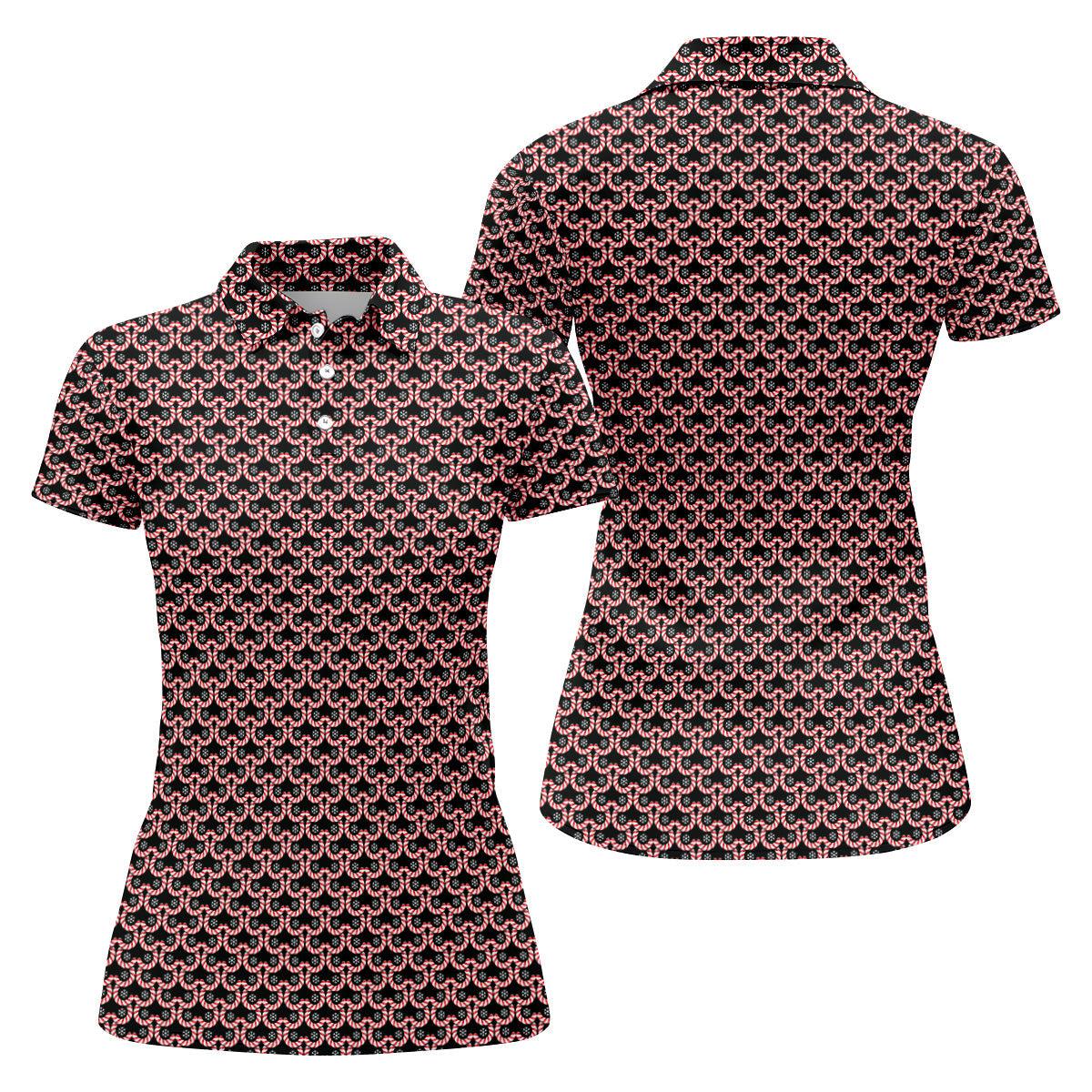 Christmas Snowflake Pattern Golf Shirt, Women Golf Top, Ladies Sleeveless Tops, Women's Golf Shirts
