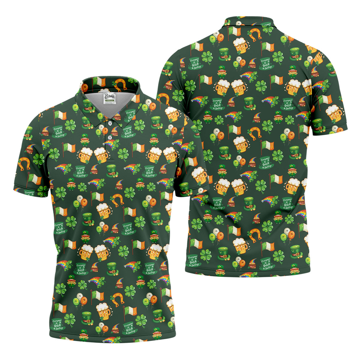 Everyone Is Irish Today Shamrock St Patrick's Day Dark Green Golf Shirt, Polo ShirtFor Men, Golf Shirts For Men