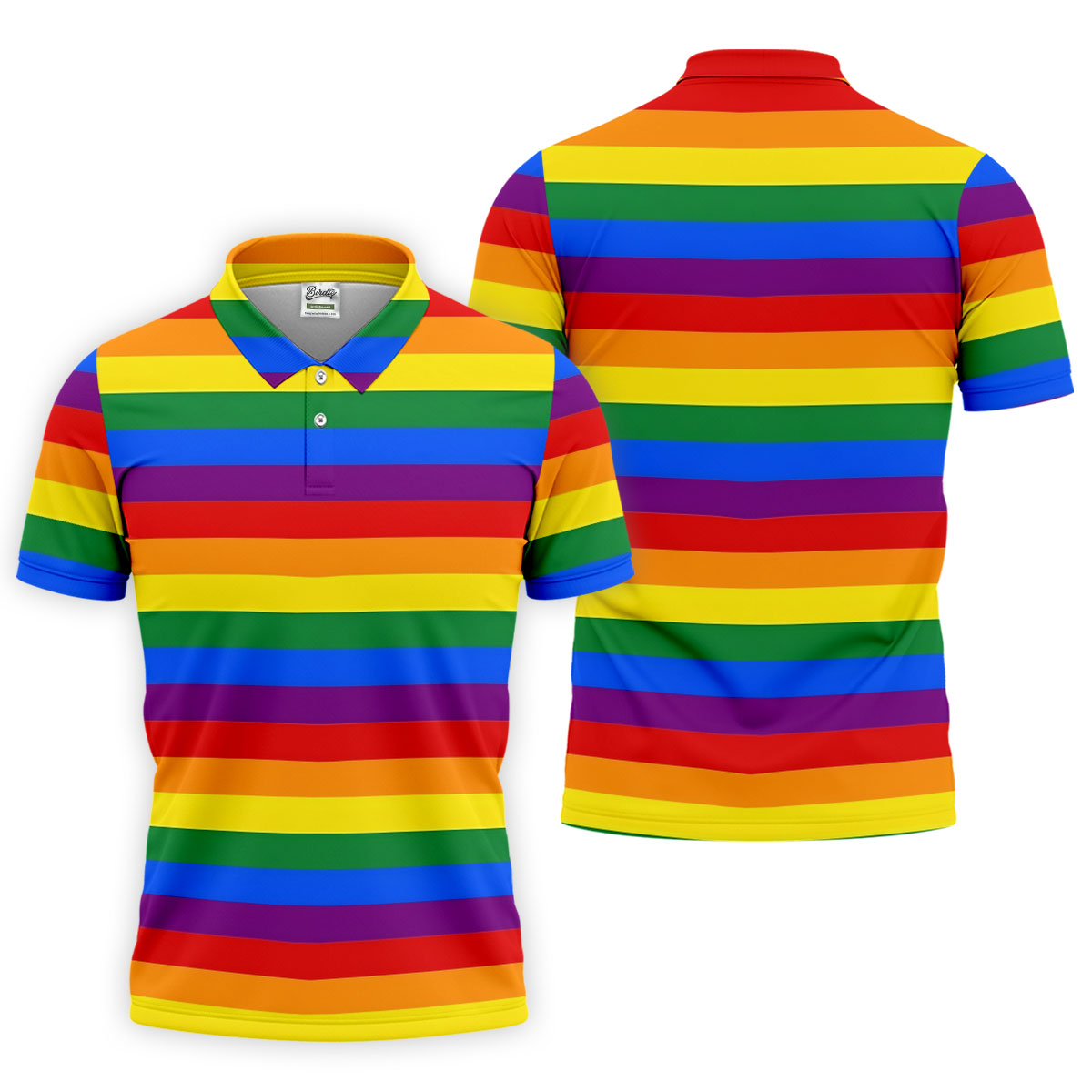 LGBT Rainbow Flag Golf Tops For Men, Gay Pride Month Celebrate Golf Shirts For Men