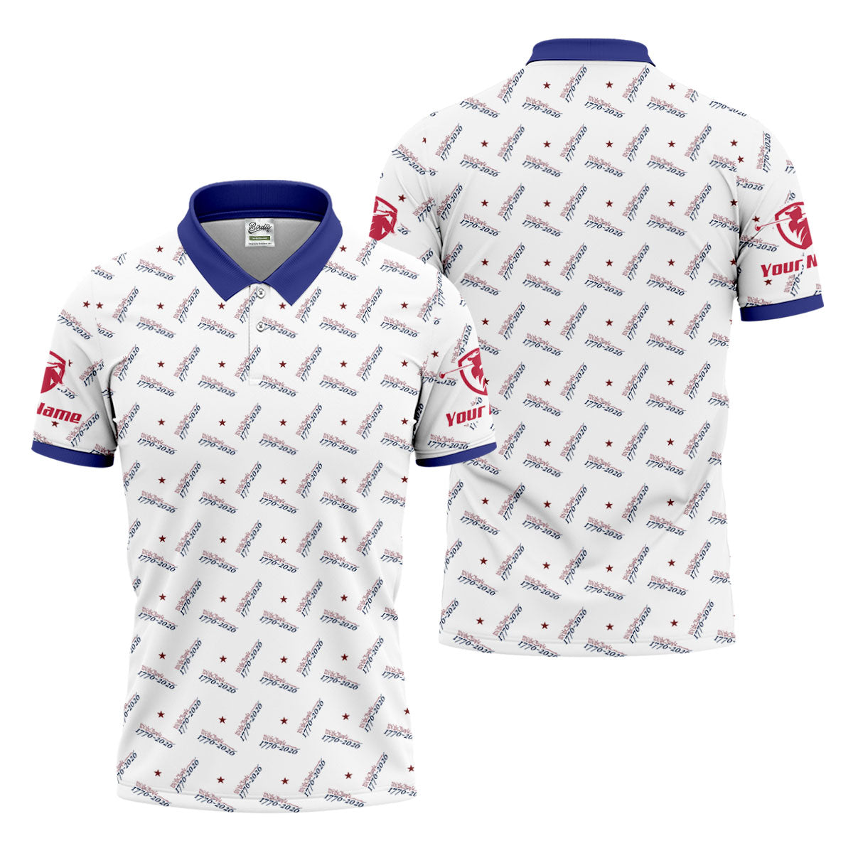 We The People 1776-2026 White Golf Shirt, 250th Anniversary Patriotic Golf Shirt, Golf Shirts For Men, Polo For Men