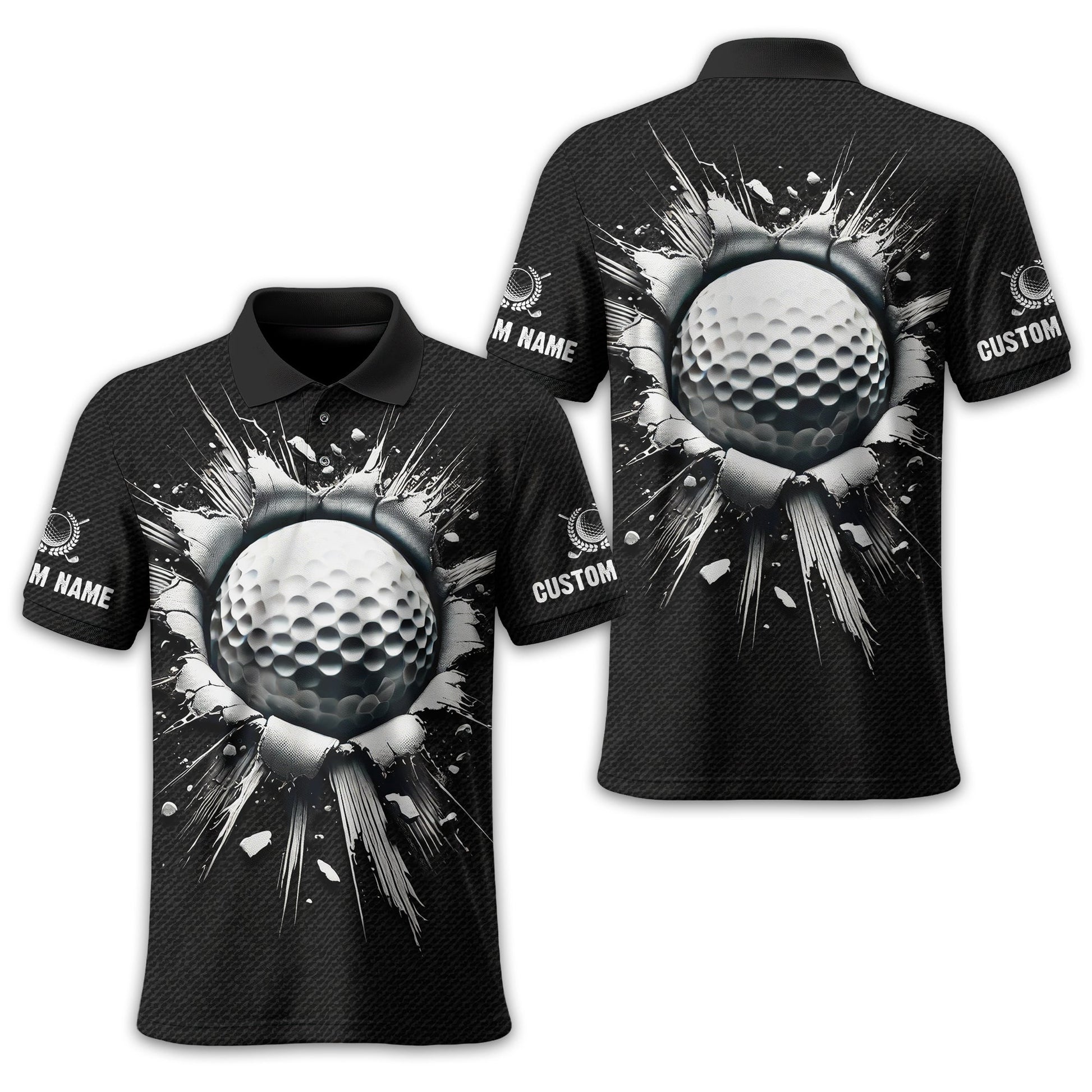 Personalized Black Golf Polo ShirtGolf Shirt, Gift For Golfers