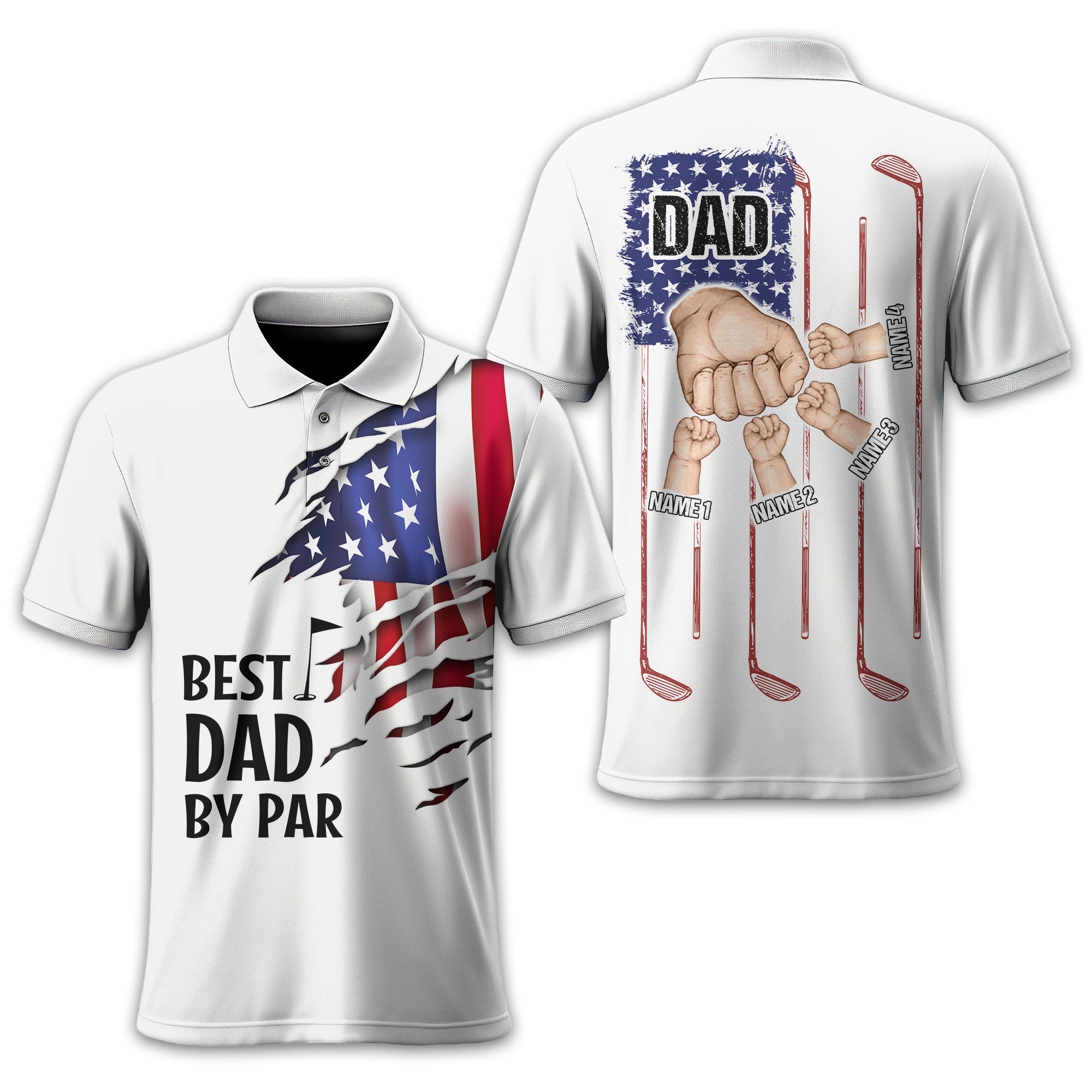 Best Dad By Par Custom Golf Polo ShirtGift For Golfers, Golf Gift For Men