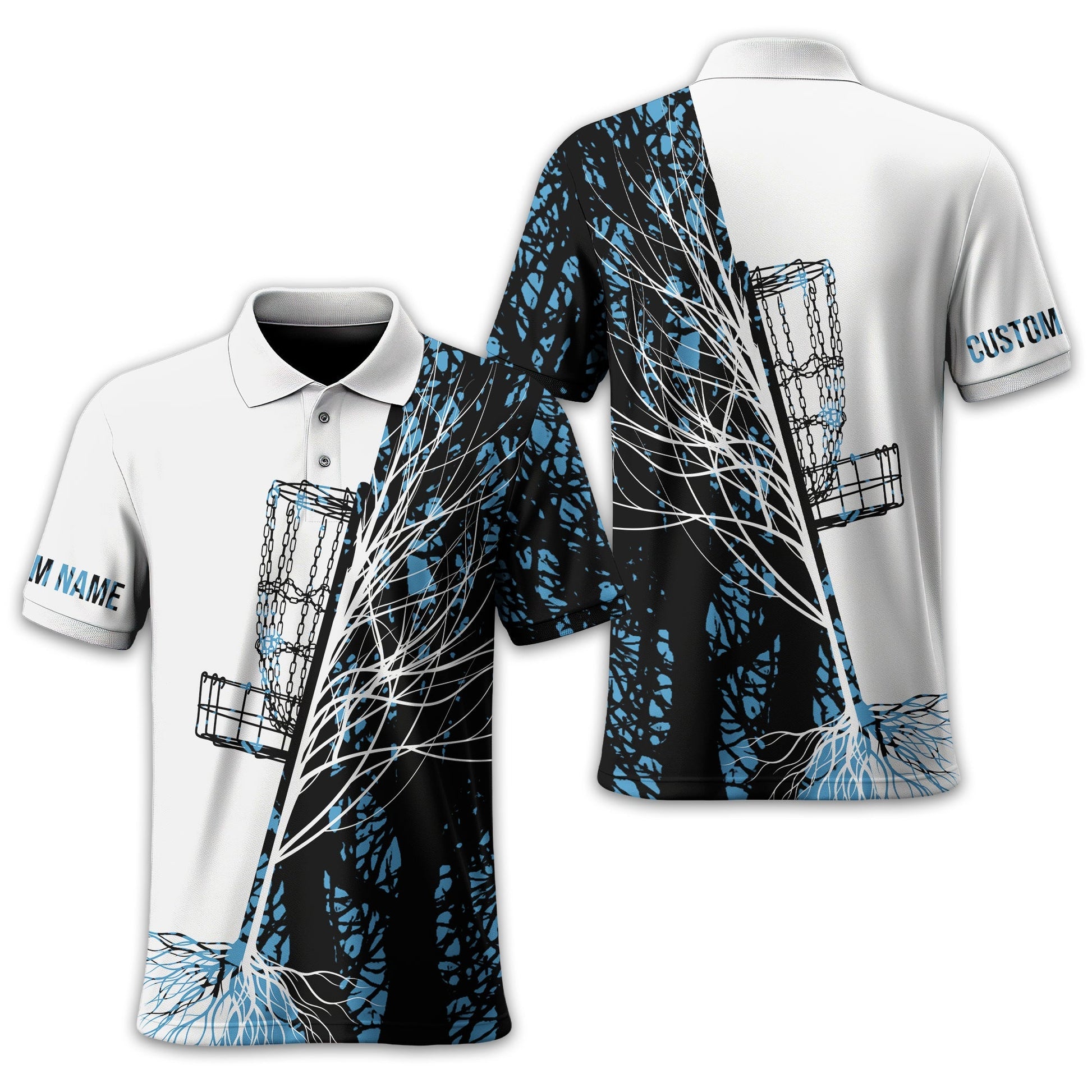 Personalized Tree And Basket Golf Polo ShirtGift For Golfers, Golf Gift For Men