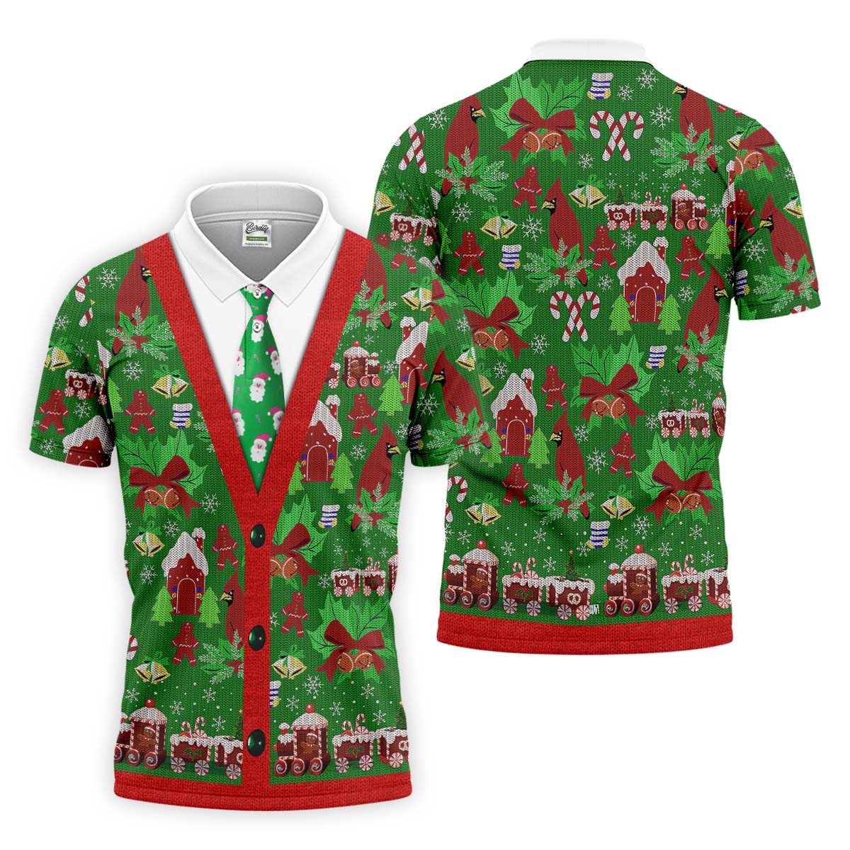 Christmas Pattern Fun Golf Shirts For Men, Christmas Golf Shirt, Unique Gift For Golfer, Polo Shirts For Men