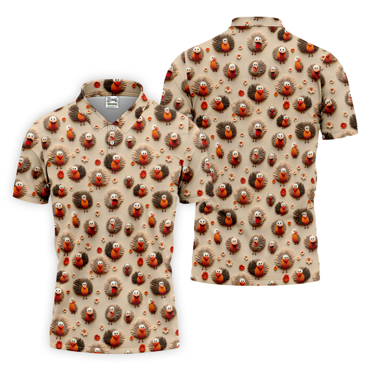 Little Turkey Thanksgiving Golf Tops For Men, Fun Golf Shirts For Men, Polo ShirtFor Men, Golf Gift For Men