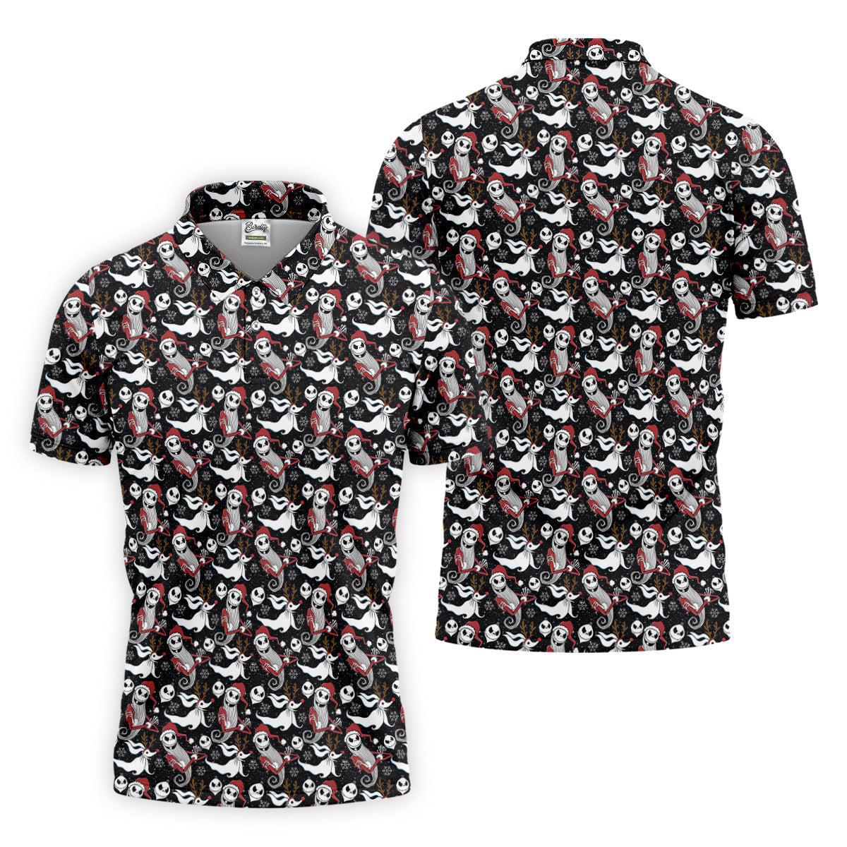 Horror Christmas Black Golf Shirt, Christmas Golf Shirt, Polo ShirtFor Men, Golf Gift For Men