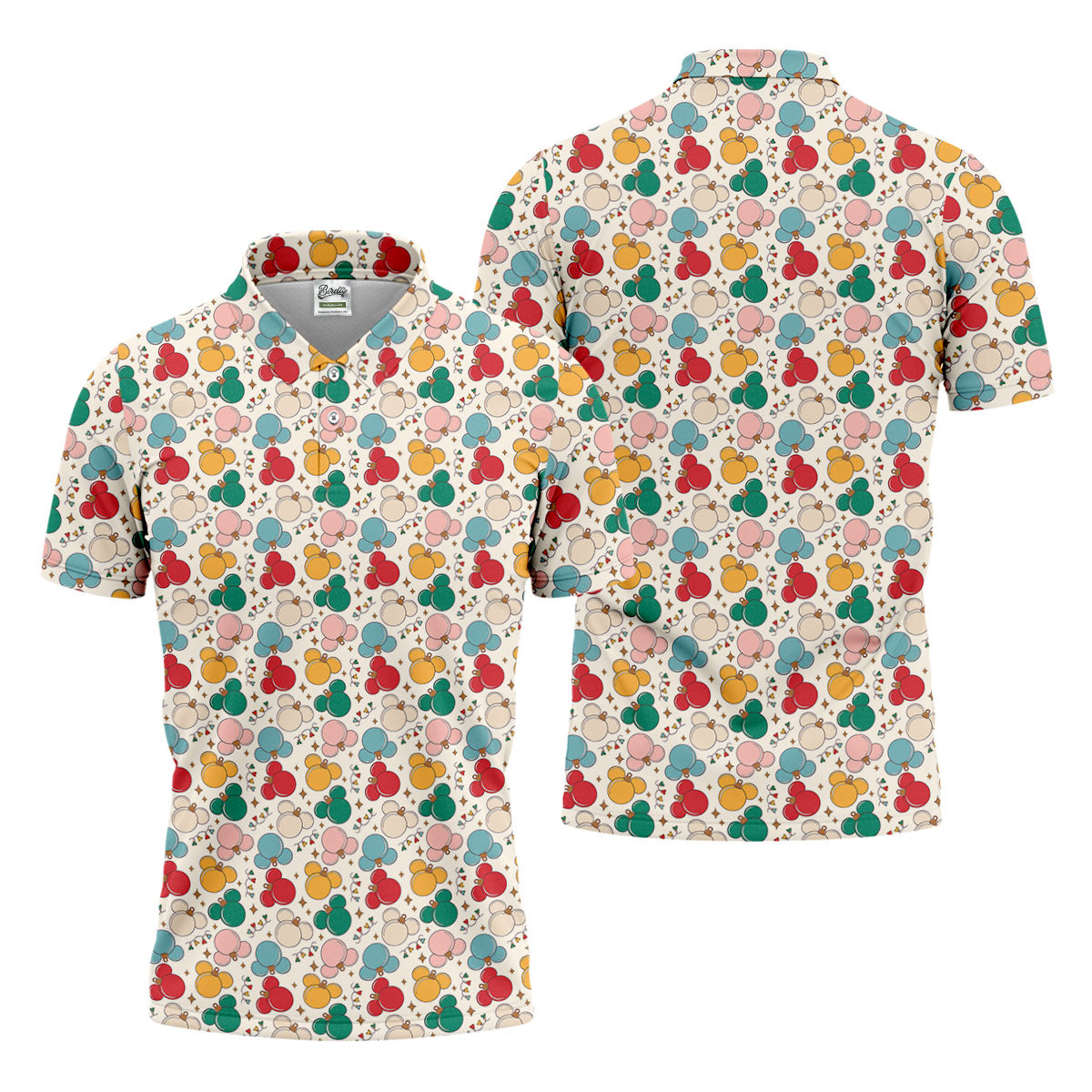 Colorful Christmas Fun Men's Golf Polos, Gifts For Golf Lovers, Polo ShirtFor Men, Christmas Golf Shirt