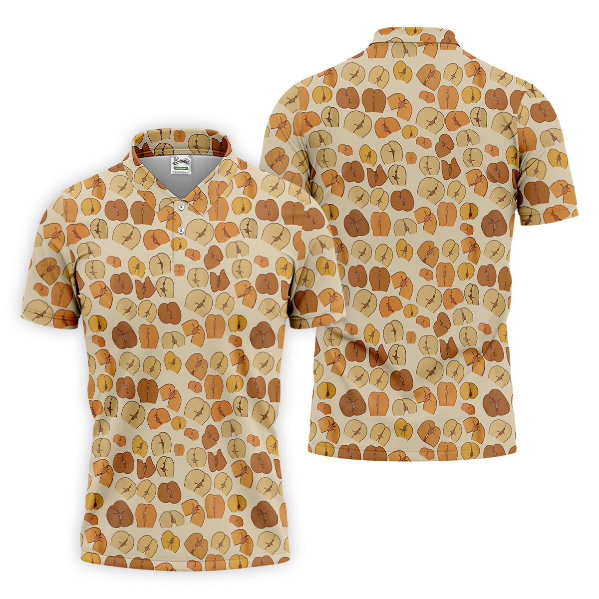 Funny Peach Golf Tops For Men, Men's Funny Golf Shirts, Unique Gift For Golfer, Golfing Apparel