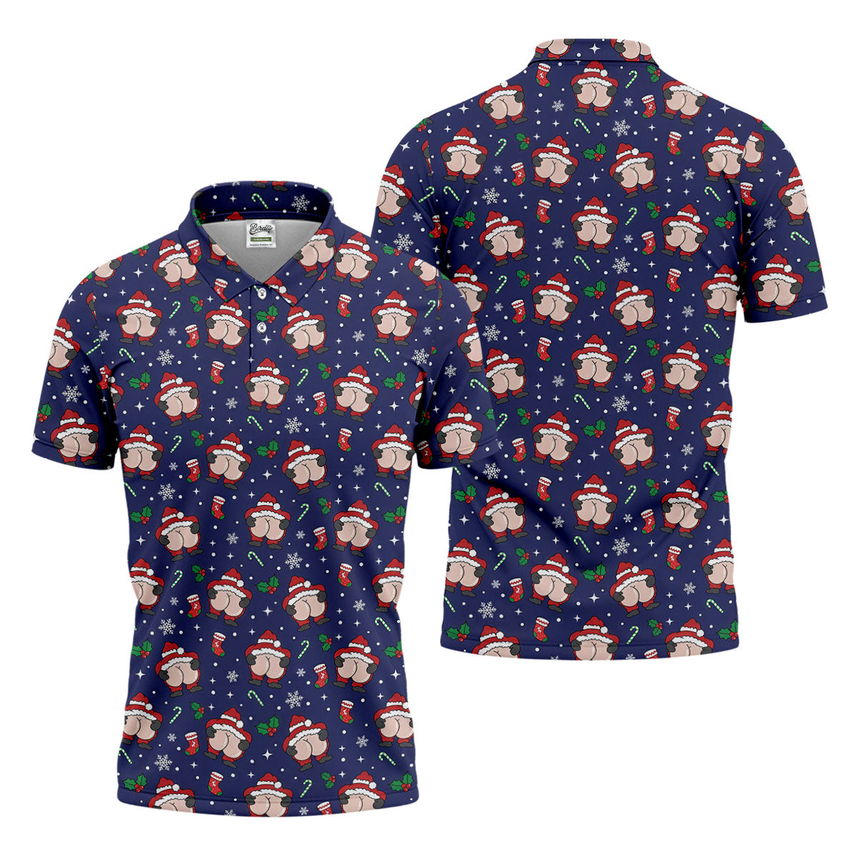 Funny Santa Christmas Golf Tops For Men, Christmas Golf Shirt, Polo Shirtor Men, Golfing Apparel
