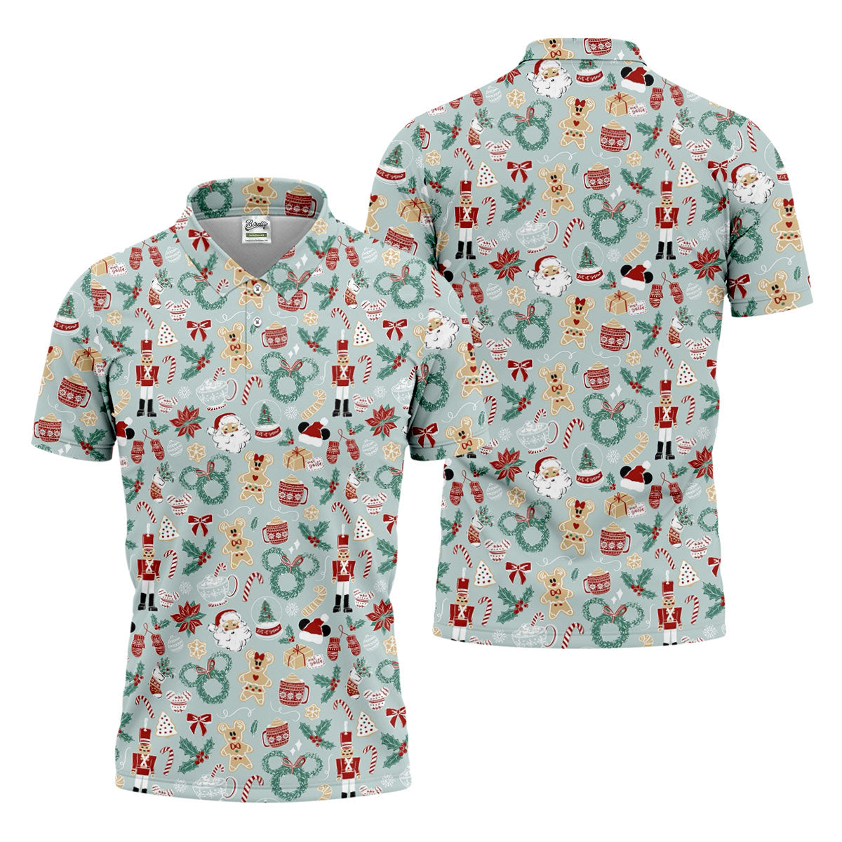 Cute Cartoon Christmas Sweets Golf Tops For Men, Christmas Golf Shirt, Polo ShirtFor Men, Golf Gift For Men