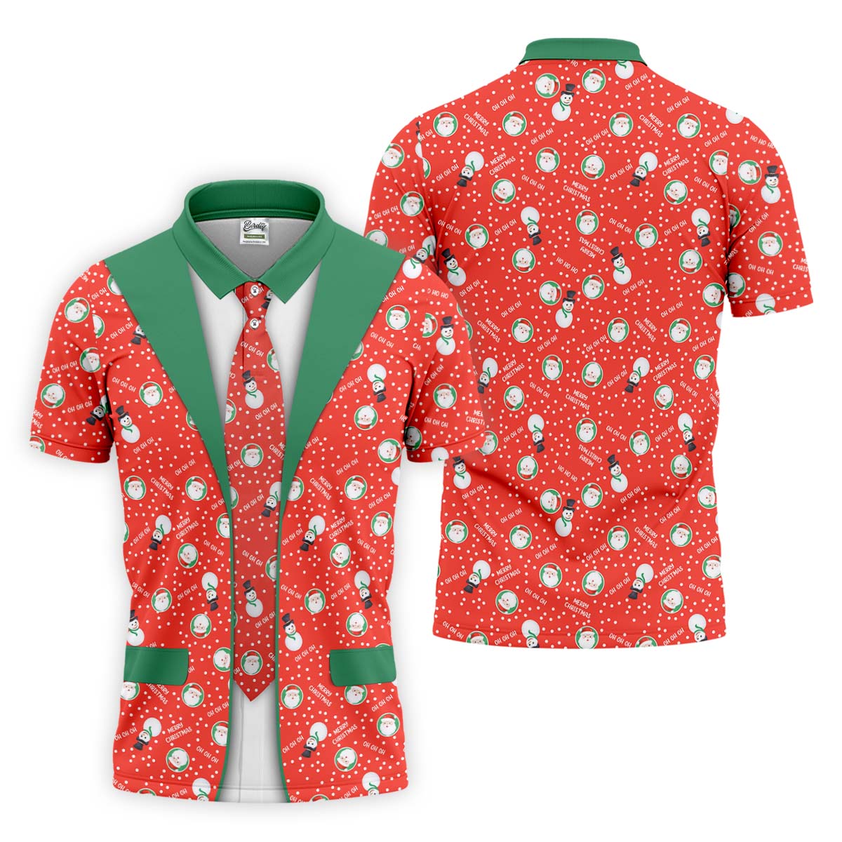 Ho Ho Ho Merry Christmas Funny Print Golf Tops For Men, Christmas Golf Shirt, Polo ShirtFor Men