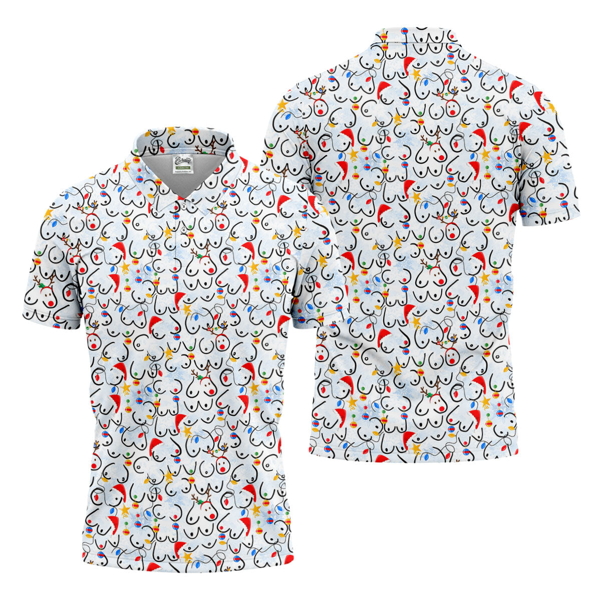 Naughty Christmas Golf Tops For Men, Christmas Golf Shirt, Fun Golf Shirts For Men, Golf Gift For Men