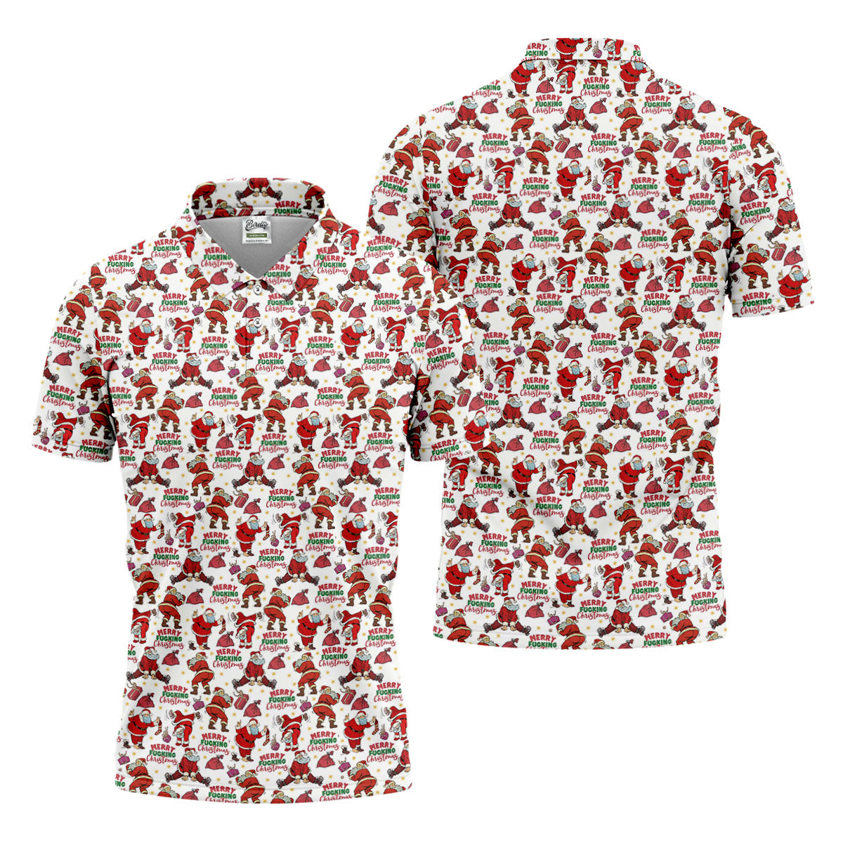 Merry Freaking Christmas Funny Santa Christmas Golf Shirt, Fun Golf Shirts For Men, Golf Gift For Men