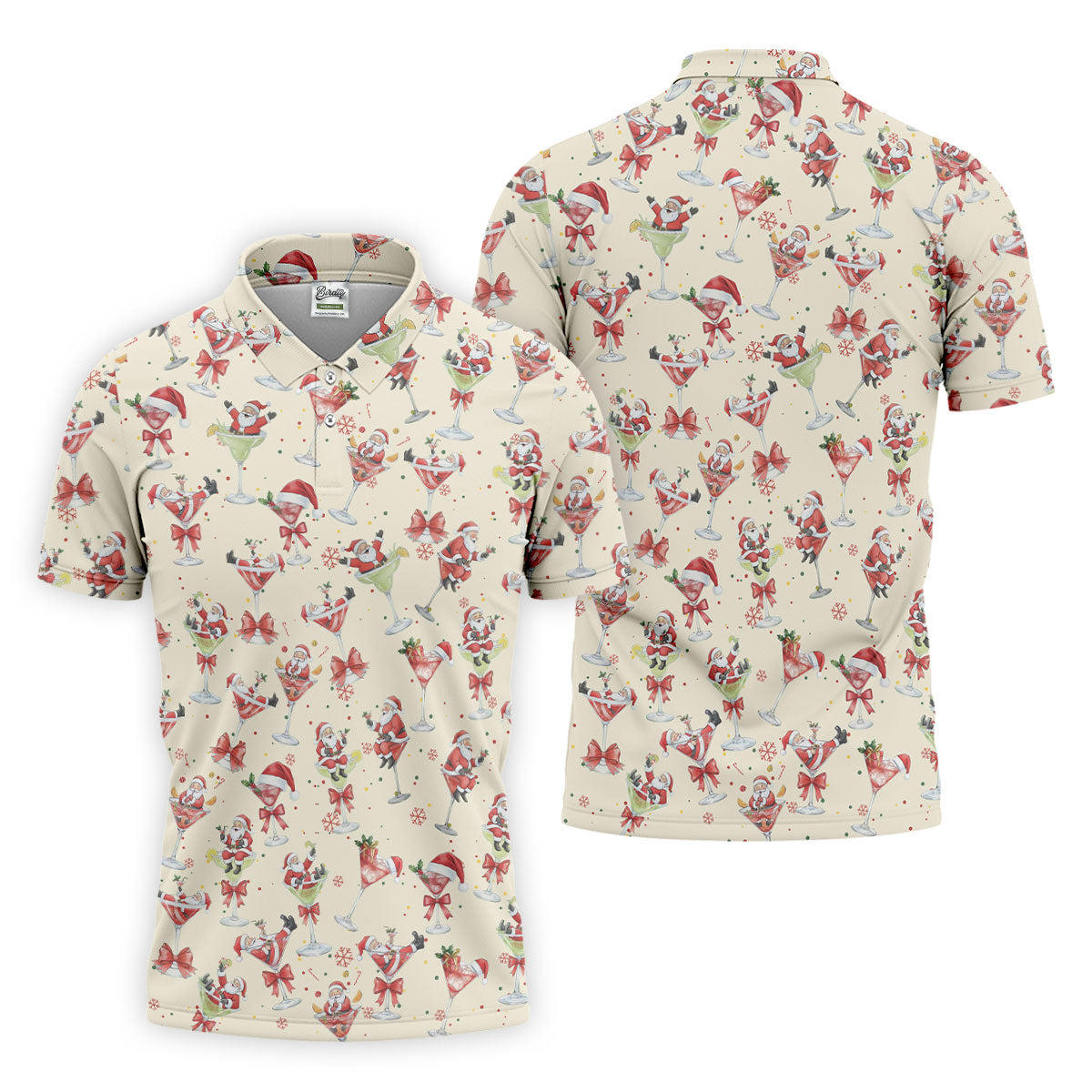 Santa Claus Margarita Christmas Shirt Golf Polo Shirt Unique Gift For Golfer, Polo ShirtFor Men