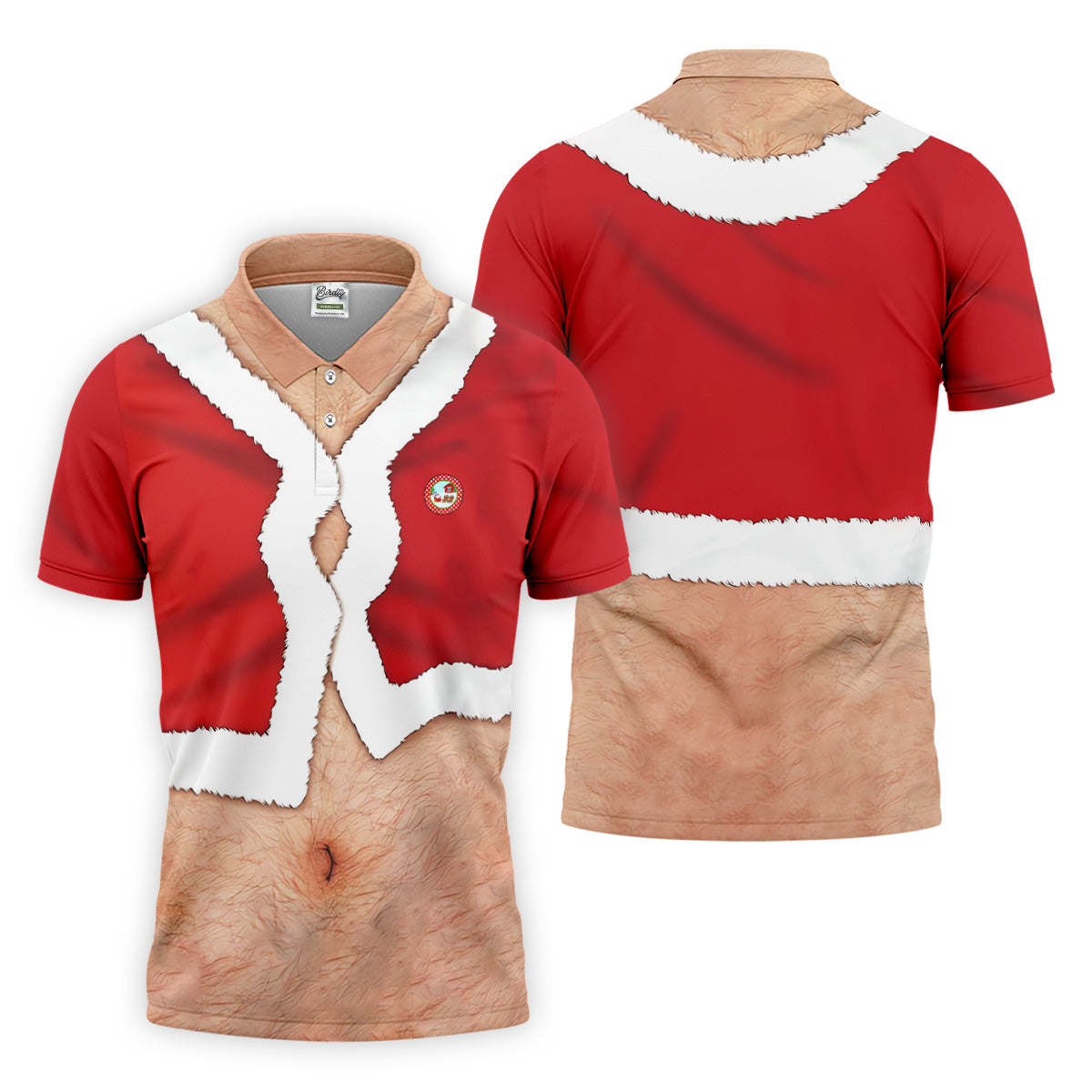 Funny Santa Costume Golf Polo Shirtstom Golf Shirt, Unique Gift For Golfer, Fun Golf Shirts For Men