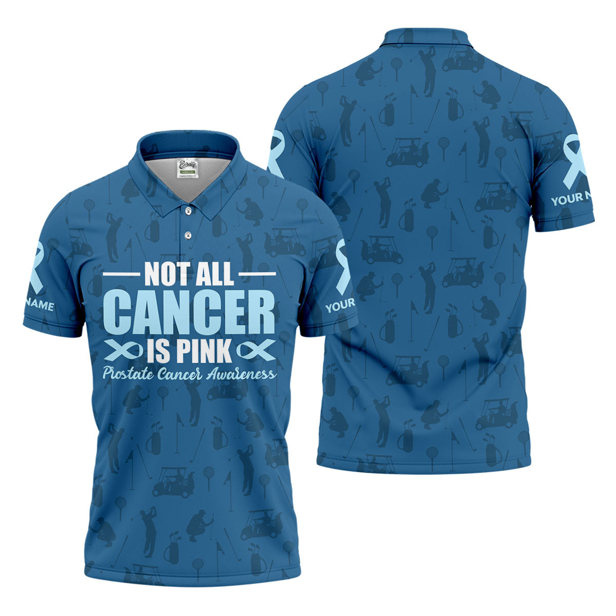 FINAL 4 Not All Cancer Is Pink Prostate Cancer Awareness Men's Polo ShirtProstate Cancer Shirt, Men's Golf Gift