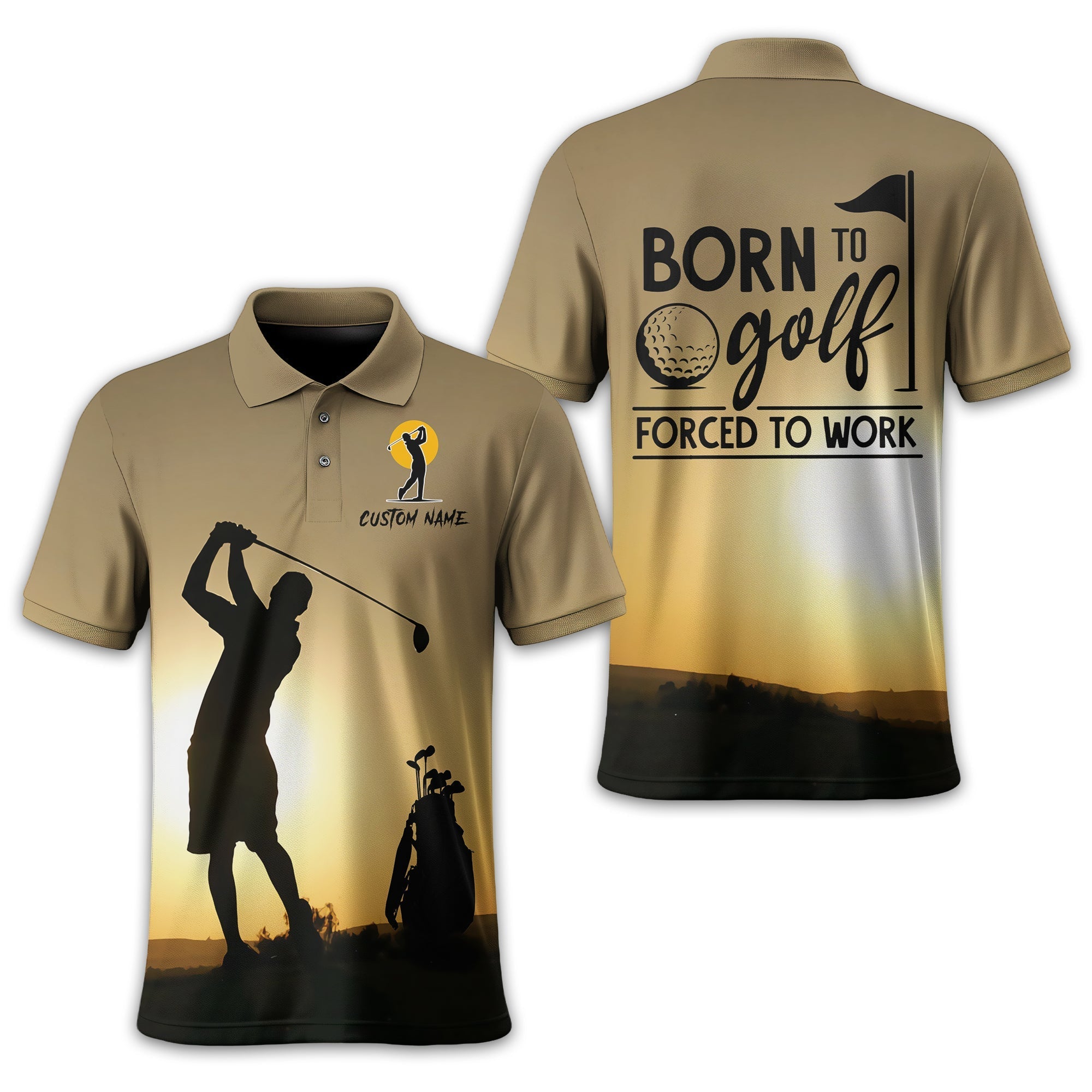 Born To Golf Forced To Work Custom Golf Polo ShirtGolf Shirt, Gift For Golfers