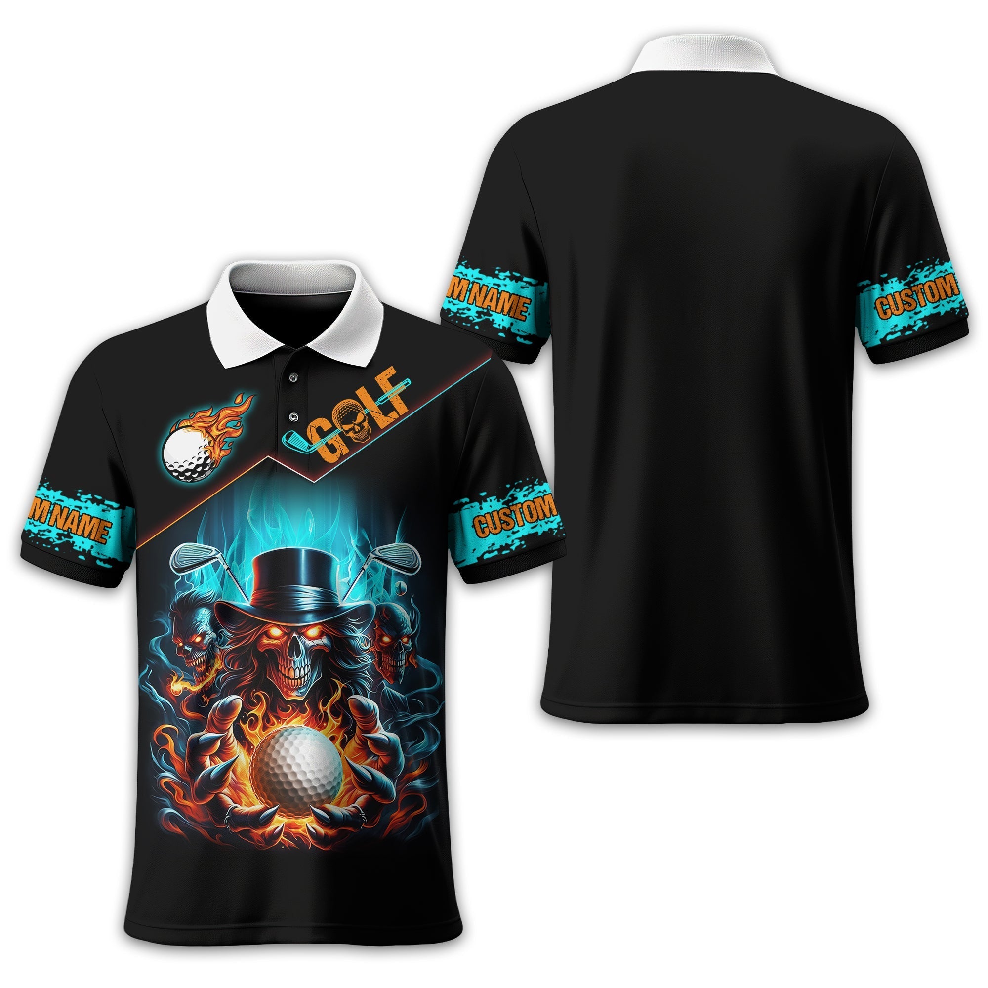 Skull Magician Custom Golf Polo Shirtft For Golfers, Golf Gift Ideas