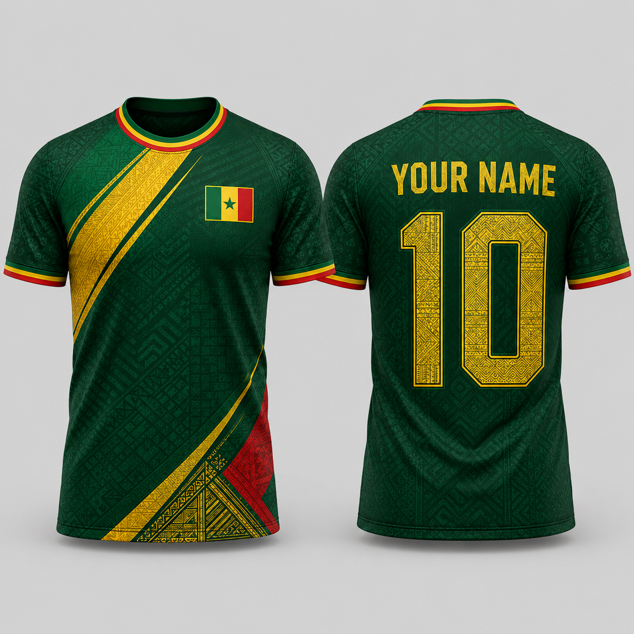 Senegal Football V-NeckMen Football Lover, Senegal National Team Jersey, Soccer Fan Gift