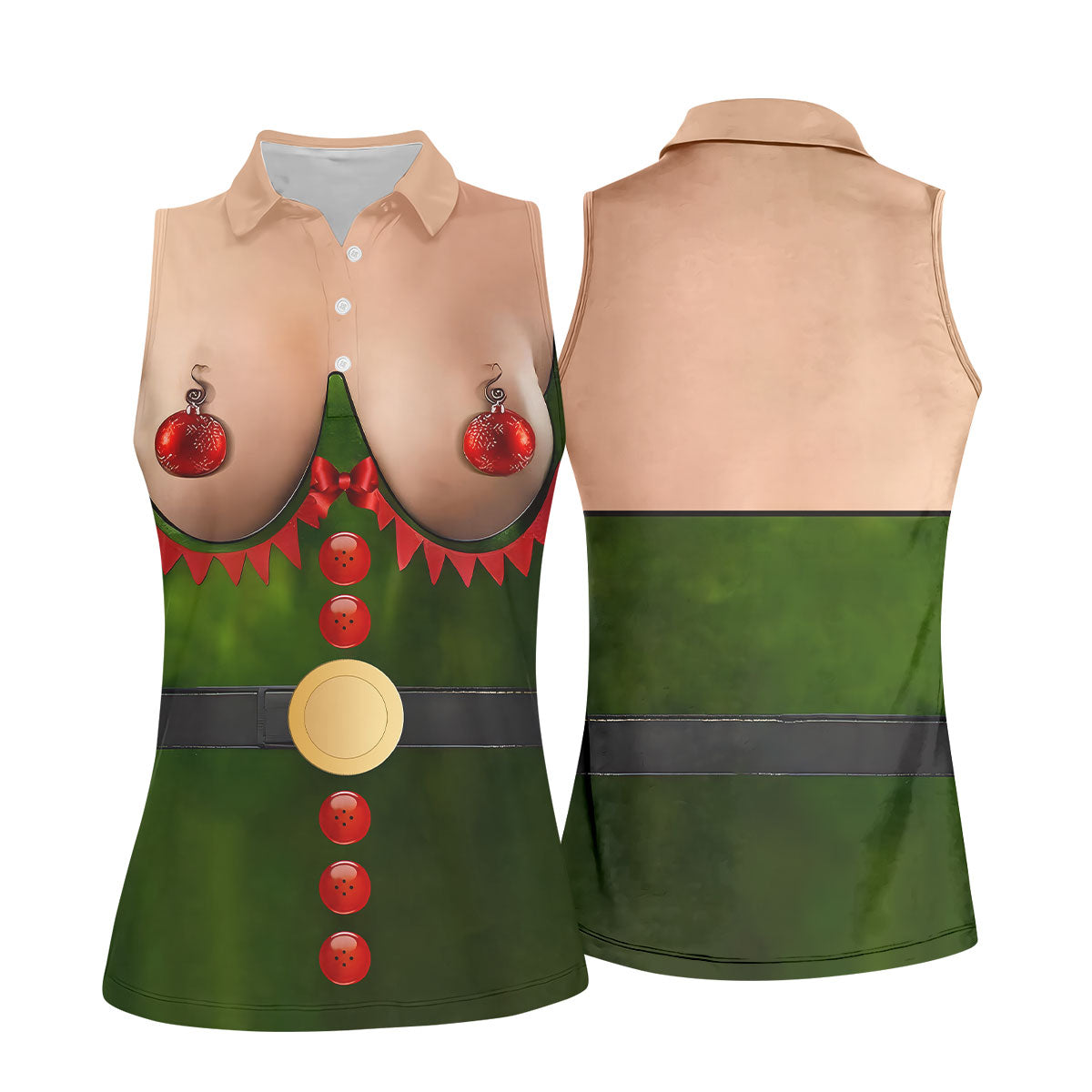 Funny Elf Costume Ornament Christmas Golf Shirt, Christmas Shirts For Women, Christmas Golf Shirt