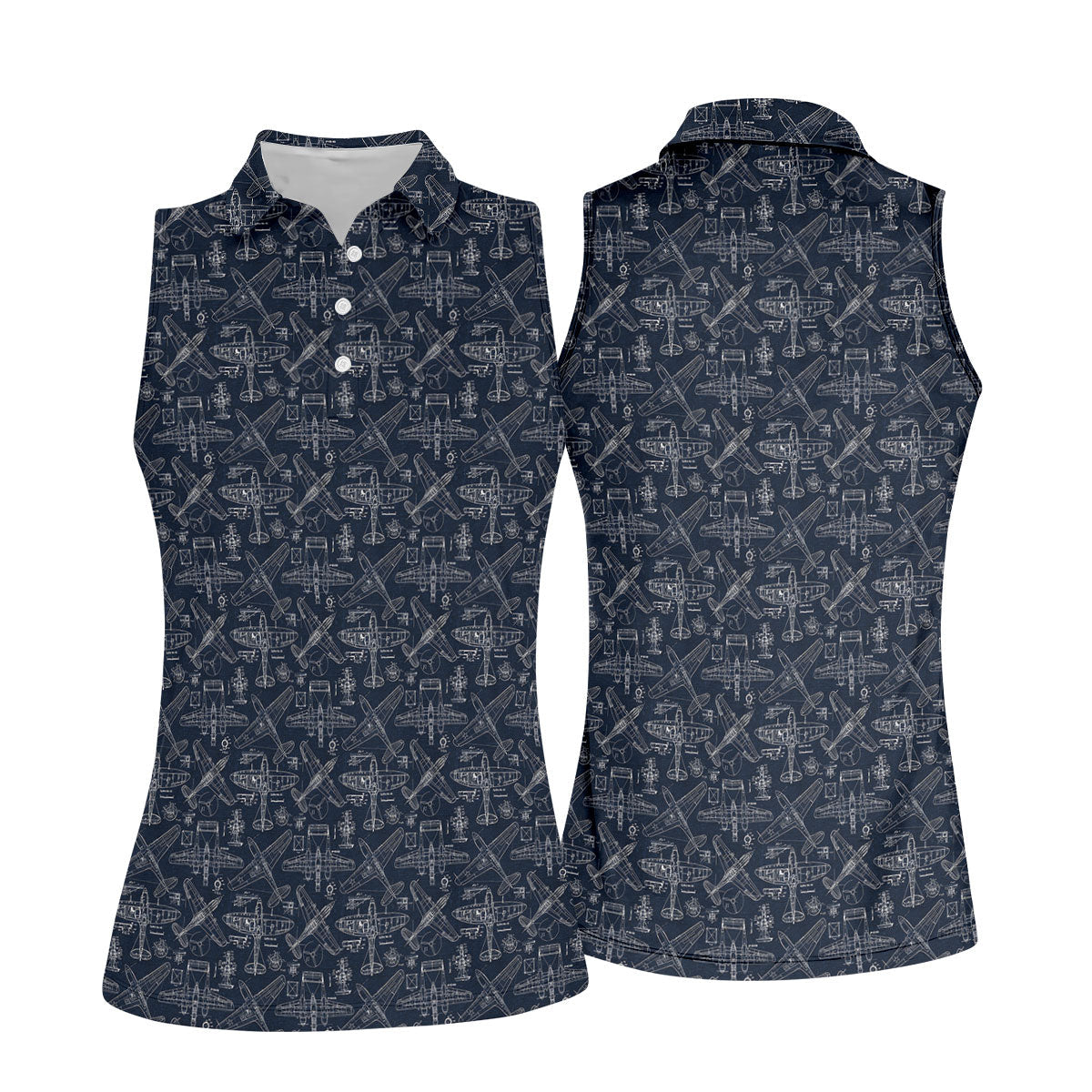 Aircraft Models Airplane Blueprints Women's Polo Shirt, Ladies Golf Shirts, Women's Polo Shirt