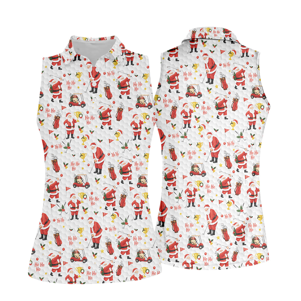 Ho Ho Ho Santa Golf Shirt For Women, Christmas Golf Shirt, Ladies Golf Shirts, Golf Gifts For Women