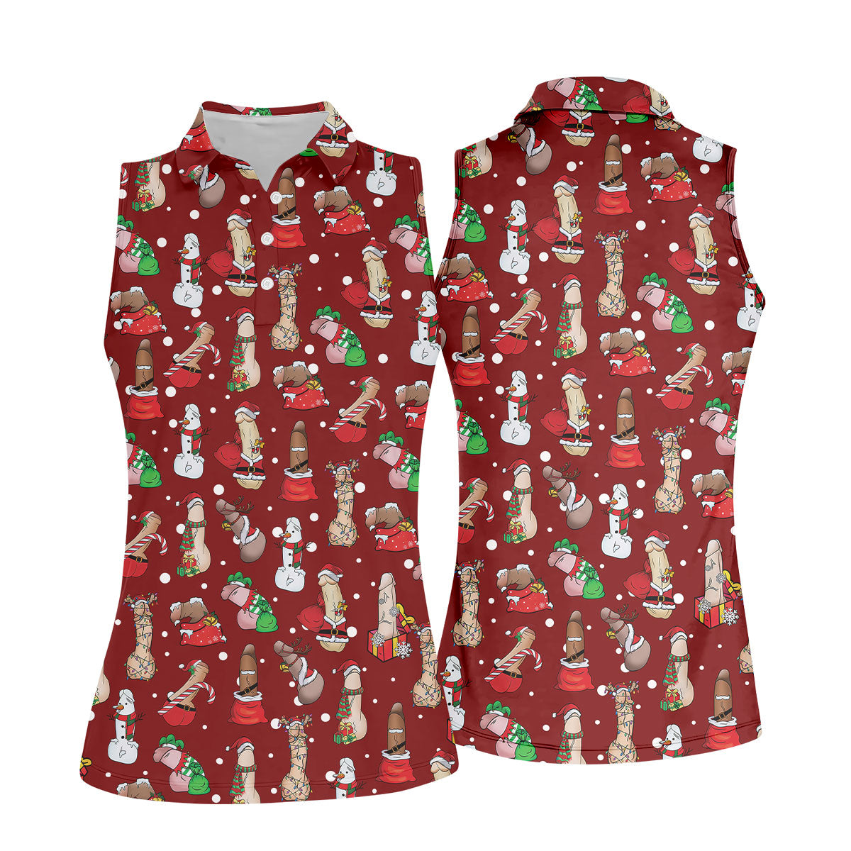 Naughty Santa Hat Christmas Polo Shirt Unique Gift For Golfer, Ladies Golf Shirts, Golf Gifts For Women