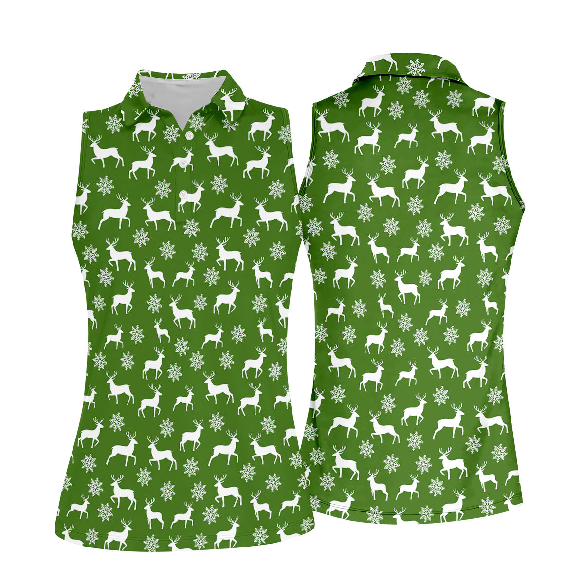 Reindeer Christmas Green Golf Shirt, Christmas Golf Shirt, Golf Shirt For Women, Ladies Golf Polos