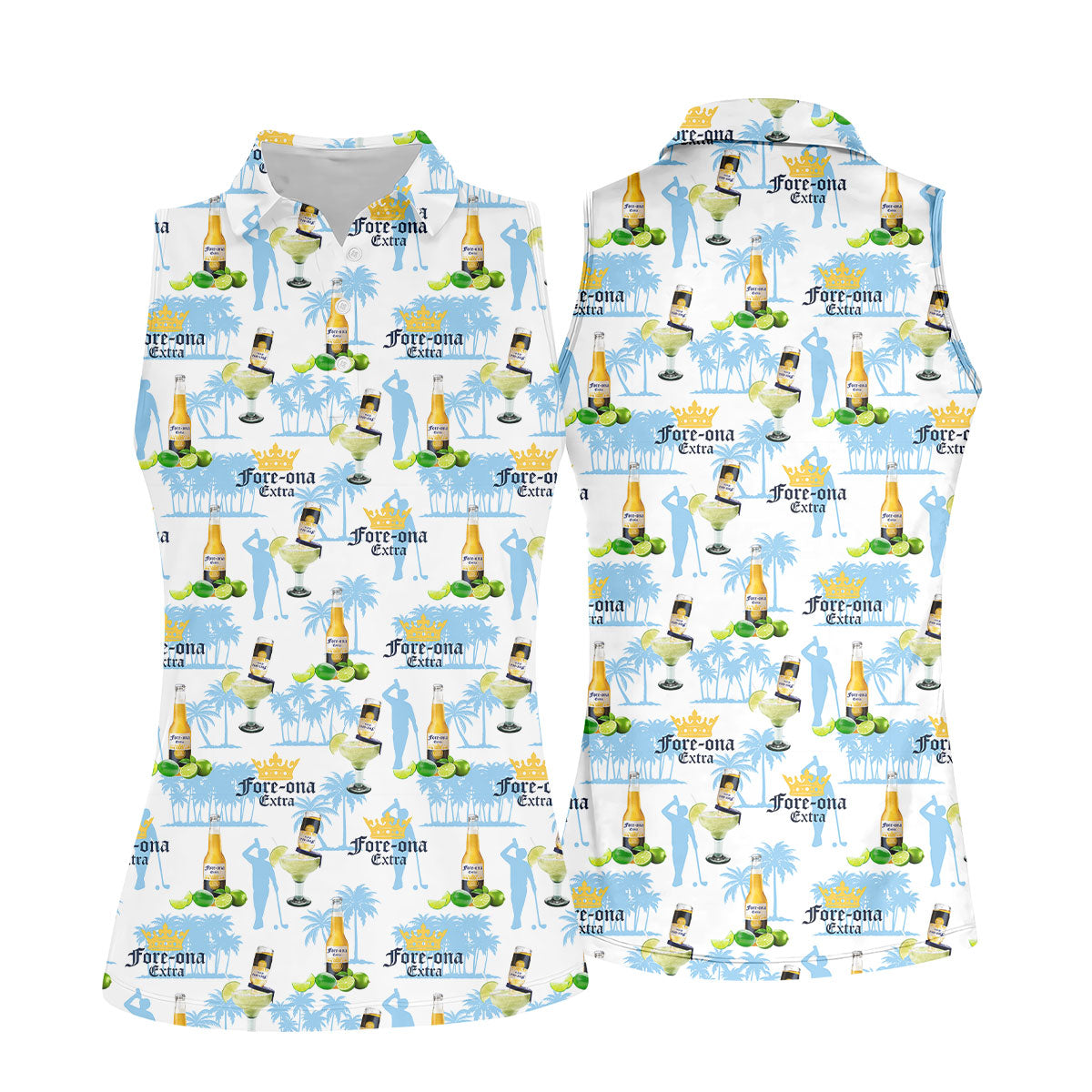 Fore-ona Extra Find Your Fairway Golfer Beer Fun Women's Golf Shirts, Ladies Golf Shirts