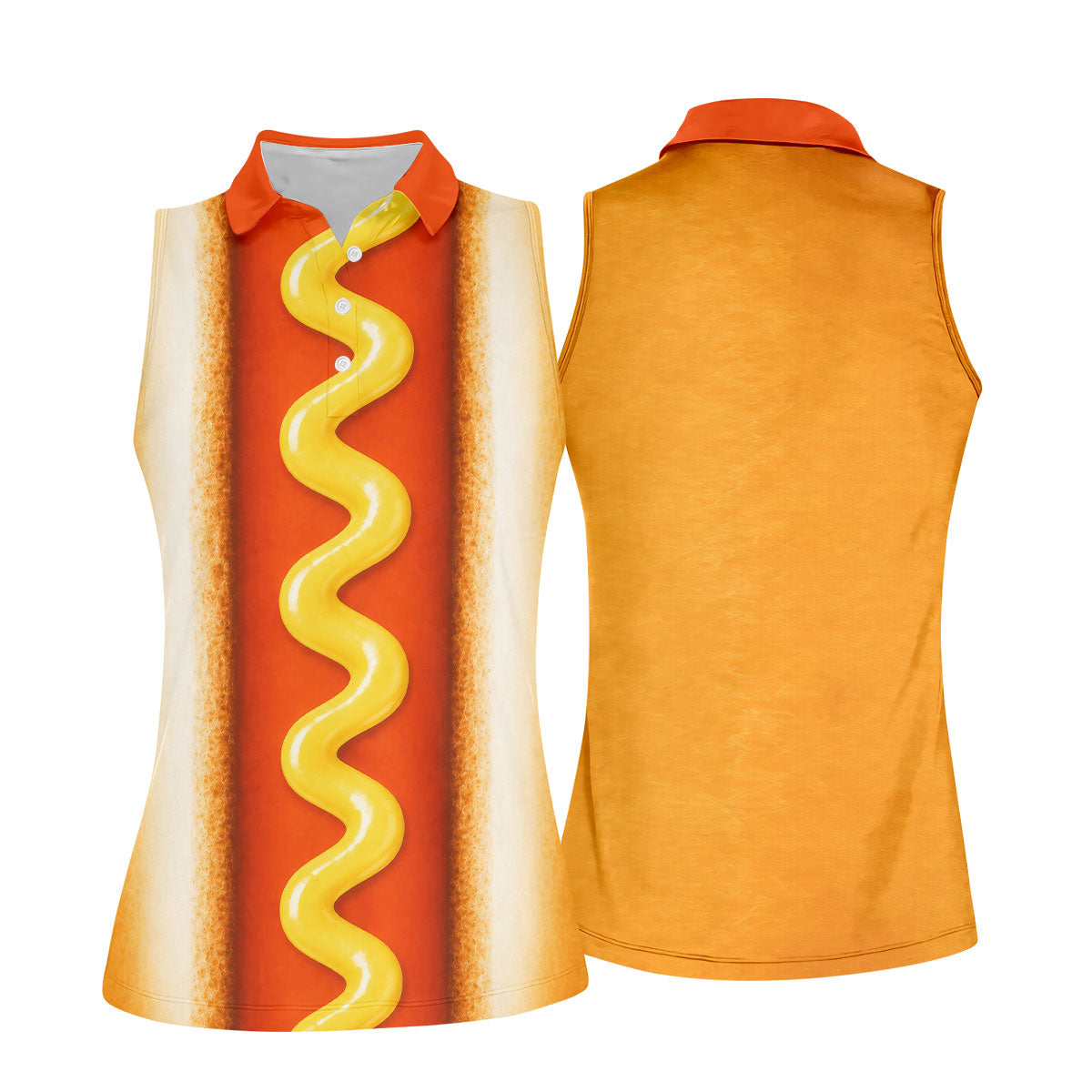 Hot Dog Suit Golf Shirt, Humorous Food Lover Pattern, Golf Shirt For Women