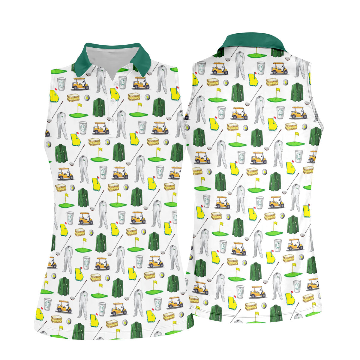 Golf Tournament Augusta Golf Seamless Pattern Performance Golf Shirt, Women Golf Top, Ladies Golf Shirts