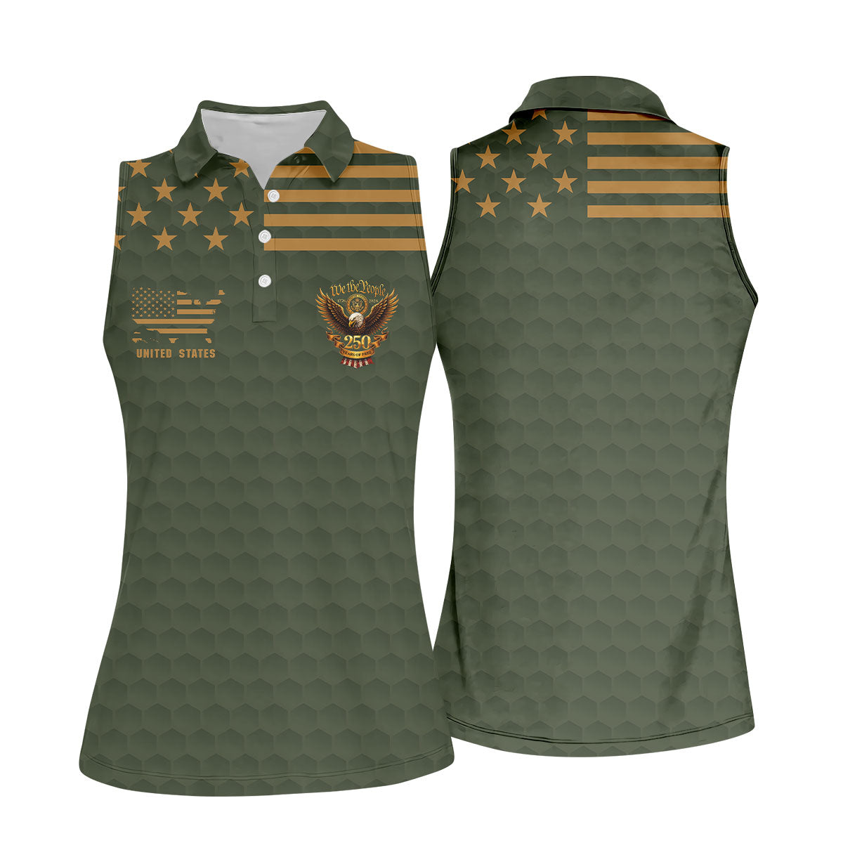 Army Veteran We The People 250 Years Of Free 4th Of July Golf Shirt, Women's Golf Tops