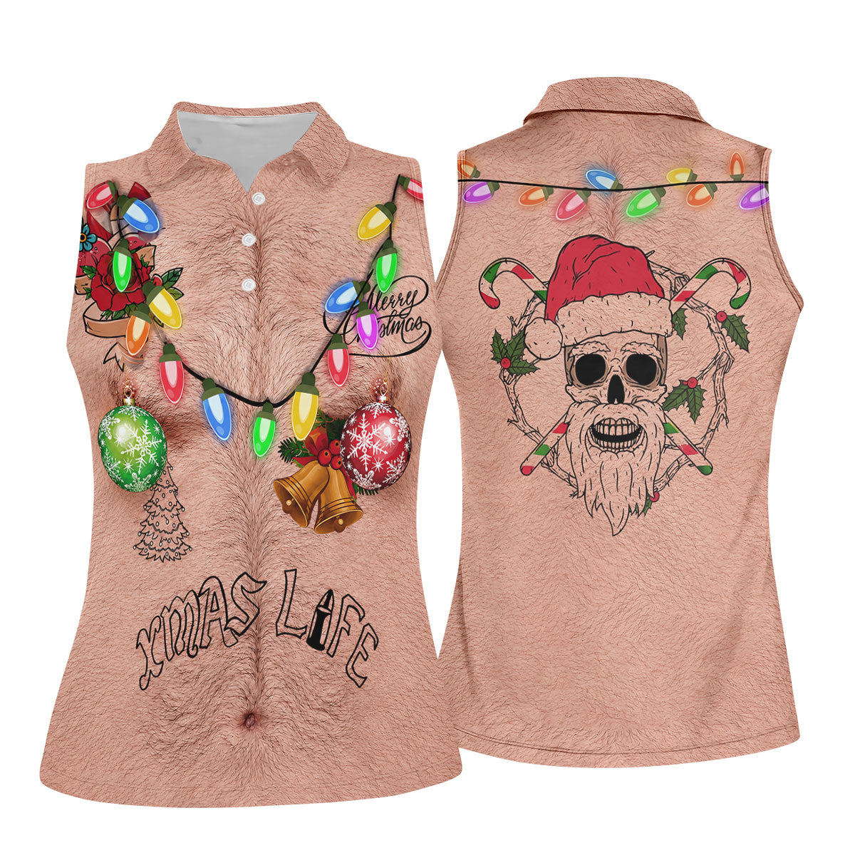 Funny Xmas Life Christmas Lights Body Golf Shirt, Christmas Shirts For Women, Christmas Golf Shirt