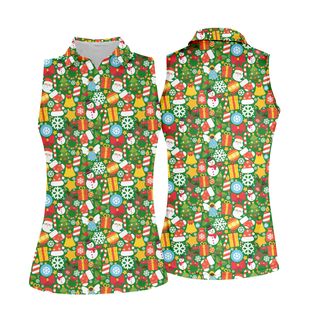 Festive Christmas Green Golf Shirt, Christmas Golf Shirt, Ladies Golf Shirts, Golf Gifts For Women, Golfing Apparel