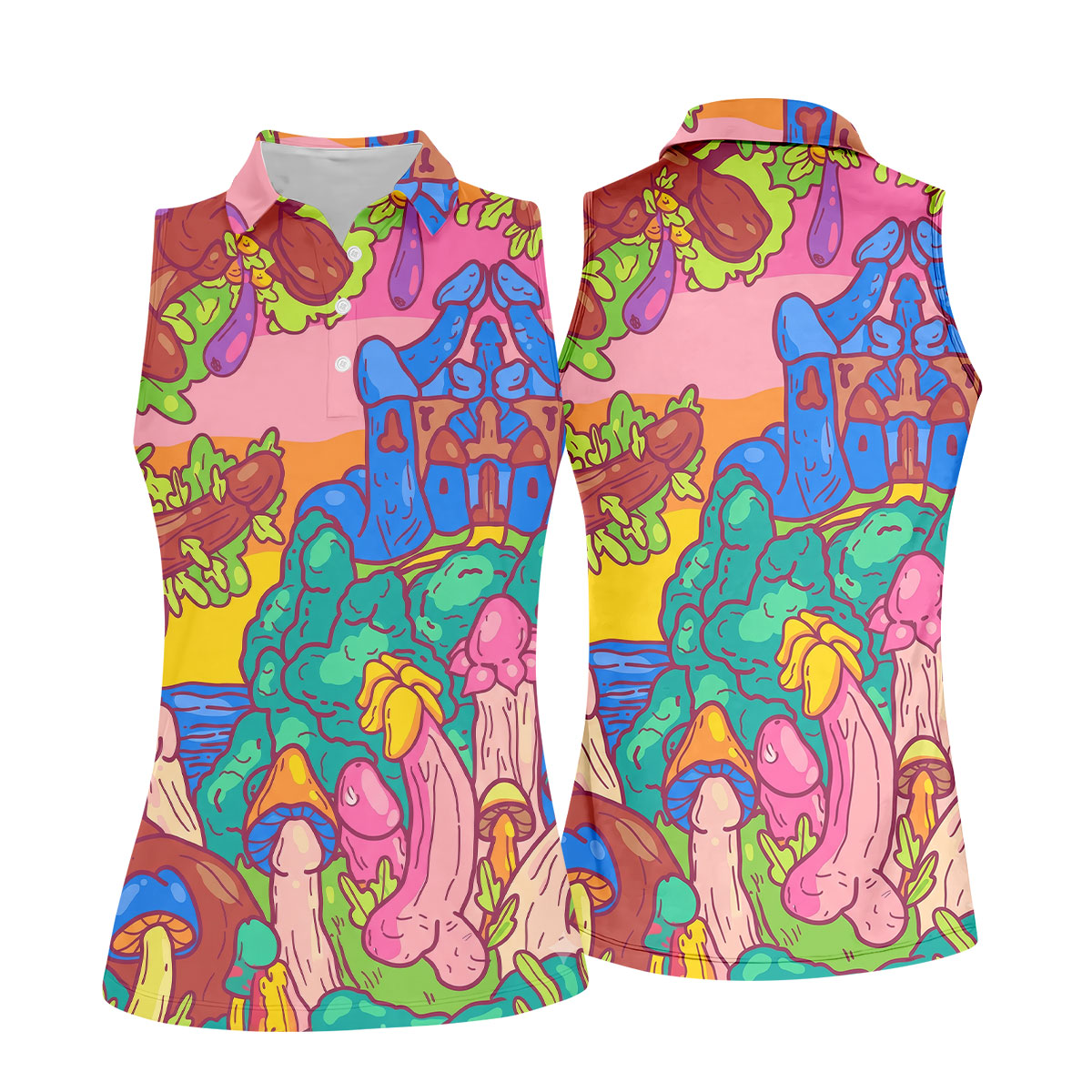 Funny Adult Fantasy Island Novelty Golf Shirt, Ladies Golf Shirts, Women’s Golf Apparel