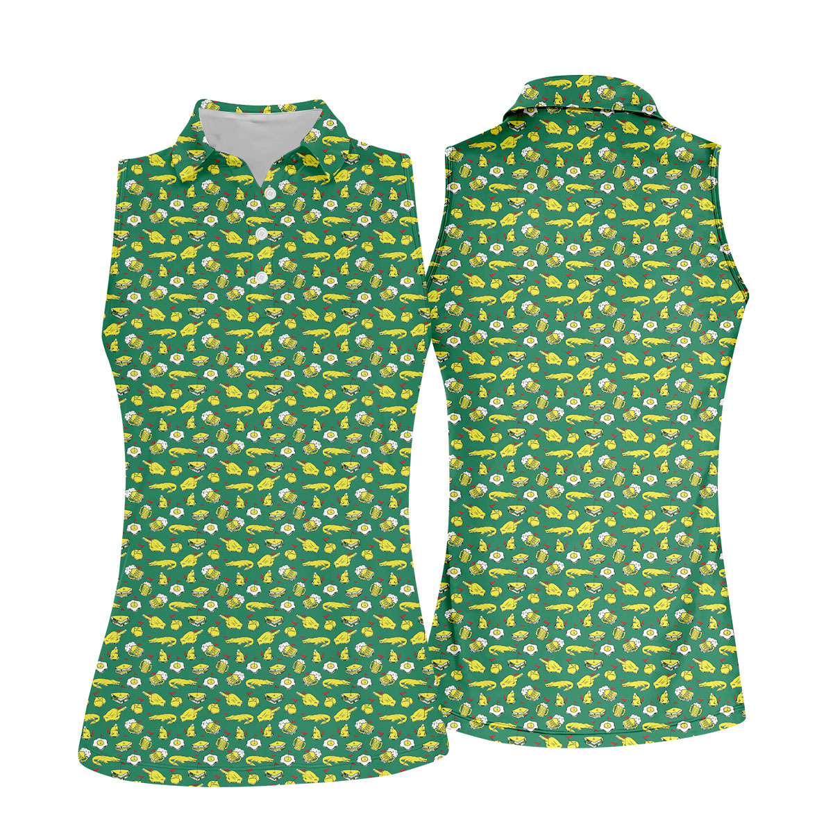 Fried Egg Sandwich Aligator Beer Fun Women's Golf Shirts, Ladies Golf Shirts, Women's Polo Shirt