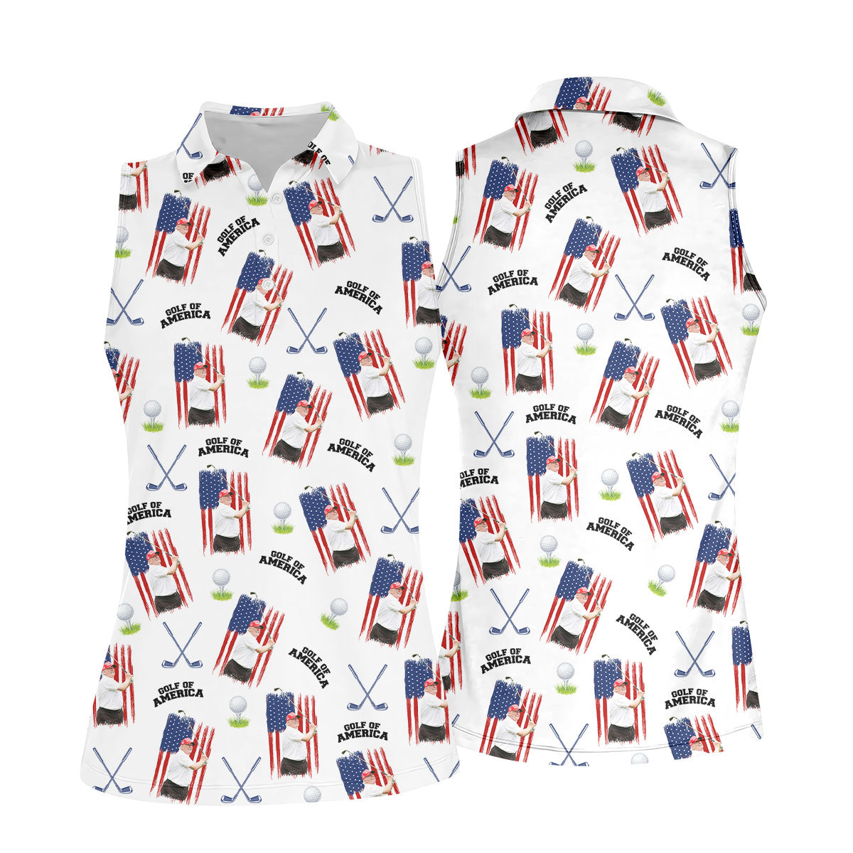Golf Of America Patriotic Golf Shirt, Fun Women's Golf Shirts, 250 Years 4th Of July Ladies Golf Shirts