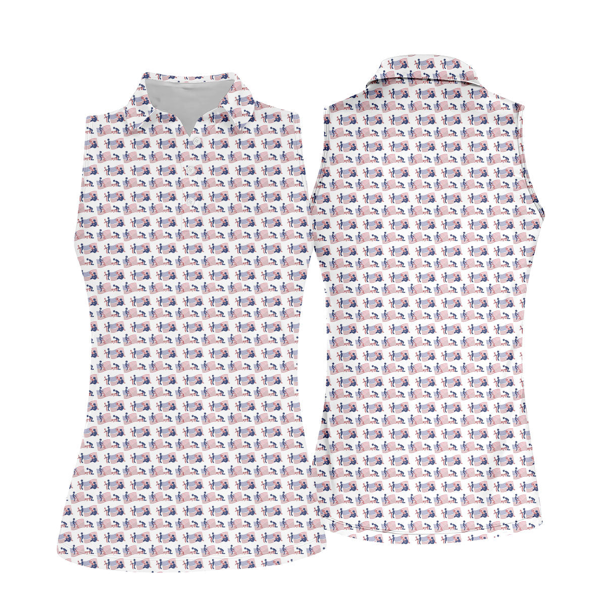 Naughty Position American Flag Pattern Patriotic Golf Shirts, 250th Anniversary Ladies Golf Shirts